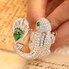 ANSTER JEWELRY Cute Fish Lab Grown Gemstone 18K Gold Brooch