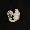 ANSTER JEWELRY Cute Fish Lab Grown Gemstone 18K Gold Brooch