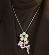 ANSTER JEWELRY Flower Shape Gemstone Brooch