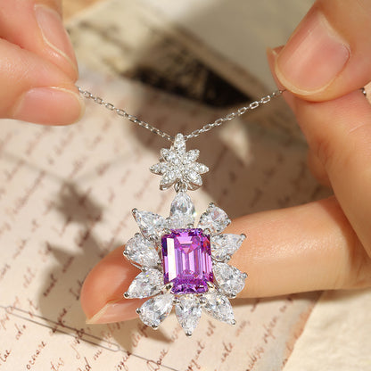 Colar roxo de 11,5 x 8,5 mm