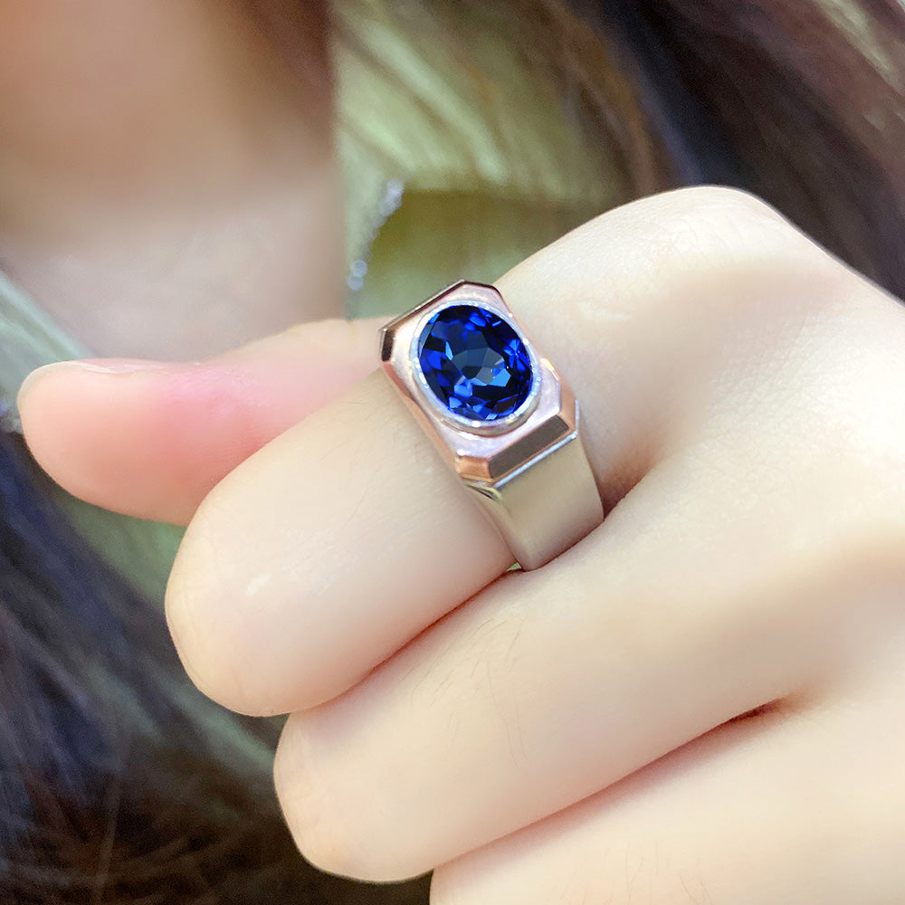 Pear blue sapphire and diamond five stone ring – Oore jewelry