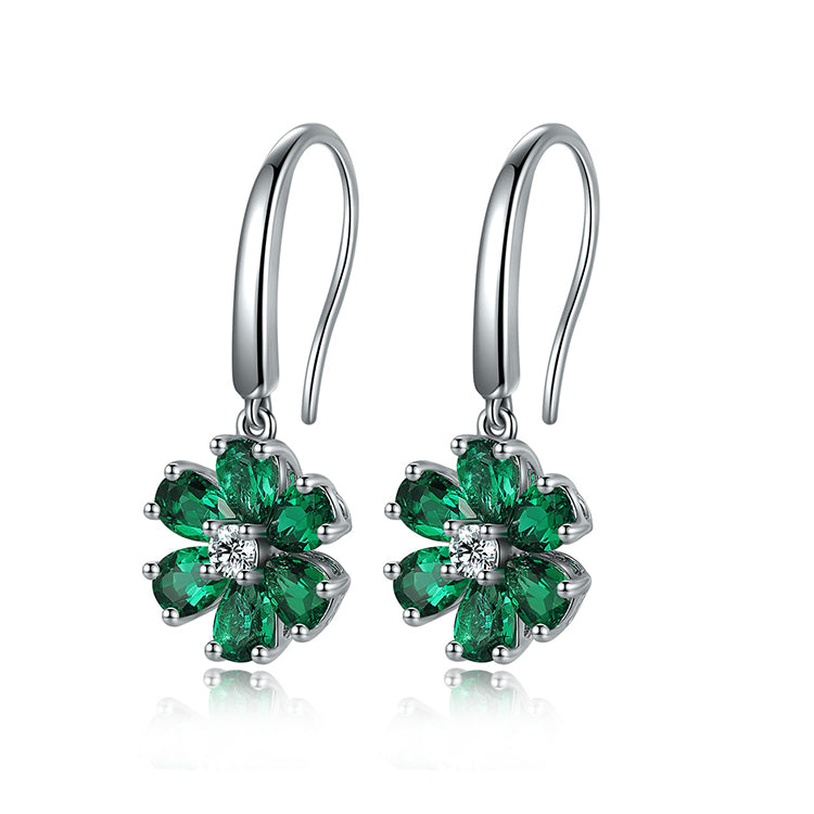 ANSTER JEWELRY 1.3 CANSTER JEWELRY TW Pear Lab Grown Emerald 18K Gold Earrings plated