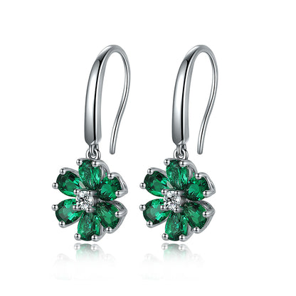 ANSTER JEWELRY 1.3 CANSTER JEWELRY TW Pear Lab Grown Emerald 18K Gold Earrings plated