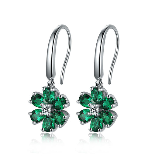 ANSTER JEWELRY 1.3 CANSTER JEWELRY TW Pear Lab Grown Emerald 18K Gold Earrings plated