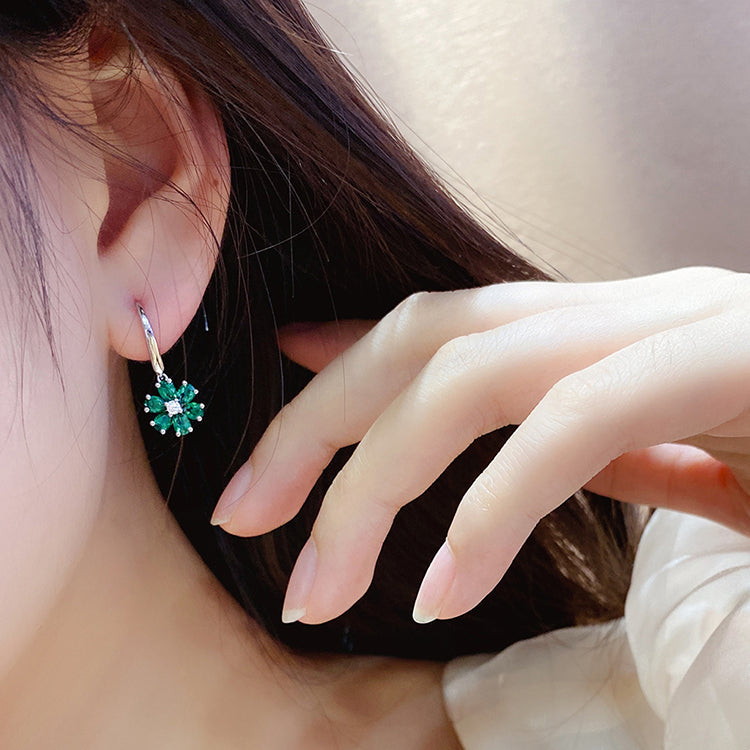 ANSTER JEWELRY 1.3 CANSTER JEWELRY TW Pear Lab Grown Emerald 18K Gold Earrings plated