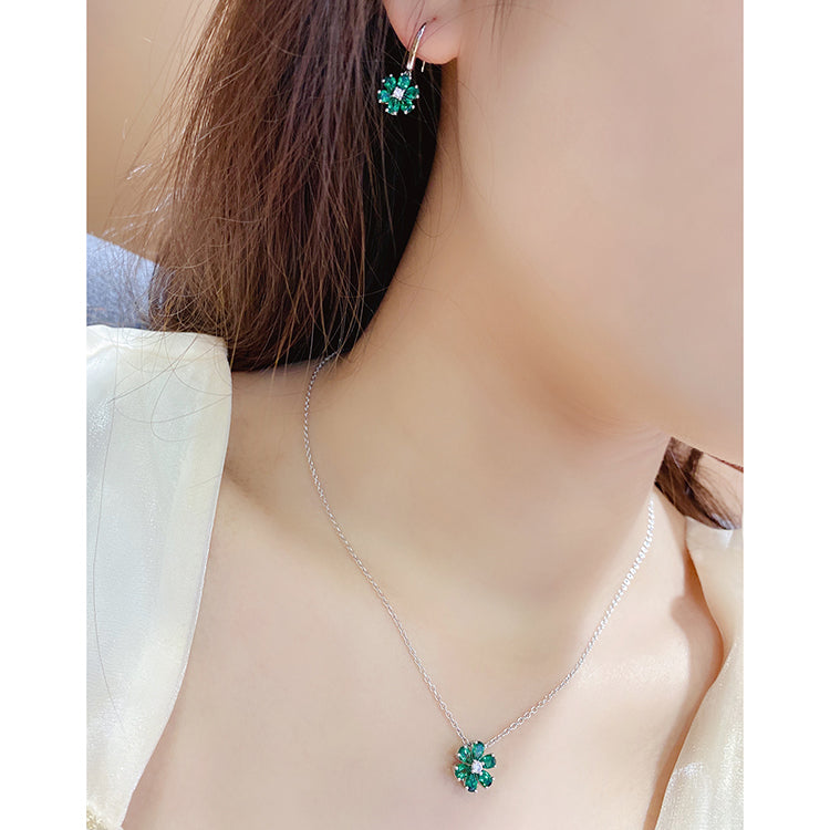 ANSTER JEWELRY 1.3 CANSTER JEWELRY TW Pear Lab Grown Emerald 18K Gold Earrings plated