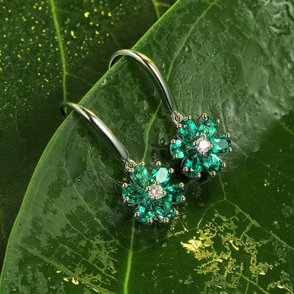 ANSTER JEWELRY 1.3 CANSTER JEWELRY TW Pear Lab Grown Emerald 18K Gold Earrings plated