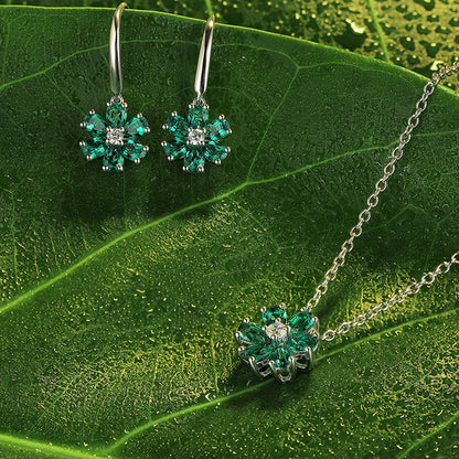ANSTER JEWELRY 1.3 CANSTER JEWELRY TW Pear Lab Grown Emerald 18K Gold Earrings plated