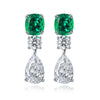 ANSTER JEWELRY 1.17 CT Cushion Cut Lab Grown Emerald 18K Gold Earrings