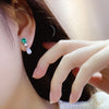 ANSTER JEWELRY 1.17 CT Cushion Cut Lab Grown Emerald 18K Gold Earrings
