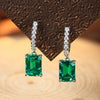 ANSTER JEWELRY 2.75 CTW Victorian Lab Grown Emerald 18K Gold Earrings