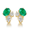 ANSTER JEWELRY 1.47 CTW Oval Lab Grown Emerald 18K Gold Earrings