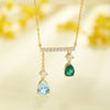 ANSTER JEWELRY 0.7 CTW Pear Lab Grown Emerald 18K Gold Necklace