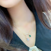 ANSTER JEWELRY 0.7 CTW Pear Lab Grown Emerald 18K Gold Necklace