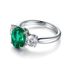 ANSTER JEWELRY 2.2 CTW Oval Lab Grown Emerald 18K Gold Ring