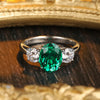 ANSTER JEWELRY 2.2 CTW Oval Lab Grown Emerald 18K Gold Ring