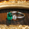 ANSTER JEWELRY 2.2 CTW Oval Lab Grown Emerald 18K Gold Ring