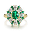 ANSTER JEWELRY 0.83 CTW Oval Lab Grown Emerald 18K Gold Ring