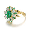 ANSTER JEWELRY 0.83 CTW Oval Lab Grown Emerald 18K Gold Ring