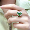 ANSTER JEWELRY 0.83 CTW Oval Lab Grown Emerald 18K Gold Ring