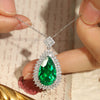 ANSTER JEWELRY 11 CTW Pear Lab Grown Emerald 18K Gold Necklace
