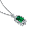 ANSTER JEWELRY 5 CTW Asscher Lab Grown Emerald 9K Gold Necklace