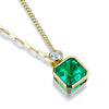 ANSTER JEWELRY 1.84 CTW Asscher Lab Grown Emerald 18K Gold Necklace
