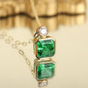ANSTER JEWELRY 1.84 CTW Asscher Lab Grown Emerald 18K Gold Necklace