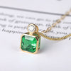 ANSTER JEWELRY 1.84 CTW Asscher Lab Grown Emerald 18K Gold Necklace