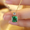 ANSTER JEWELRY 1.84 CTW Asscher Lab Grown Emerald 18K Gold Necklace
