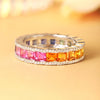 ANSTER JEWELRY 3.9ct Eternity 18K Gold Rainbow Lab Grown Gemstone Band Ring