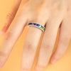 ANSTER JEWELRY 3.9ct Eternity 18K Gold Rainbow Lab Grown Gemstone Band Ring