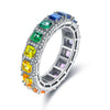 ANSTER JEWELRY Rainbow Lab Grown Gemstone Eternity BandWomen Gift