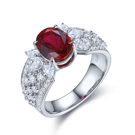 2.565ct Lab Ruby S925 Silver Ring