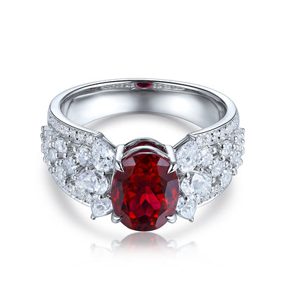 2.565ct Lab Ruby S925 Silver Ring