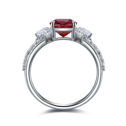 2.565ct Lab Ruby S925 Silver Ring