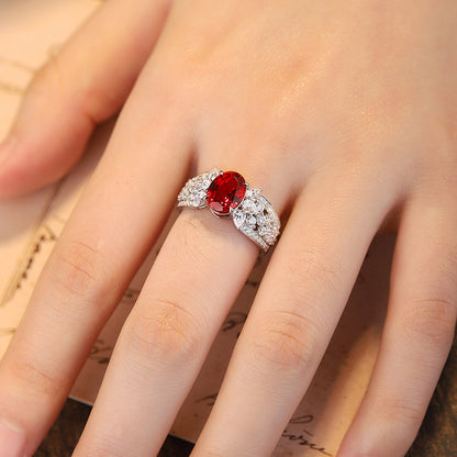 2.565ct Lab Ruby S925 Silver Ring