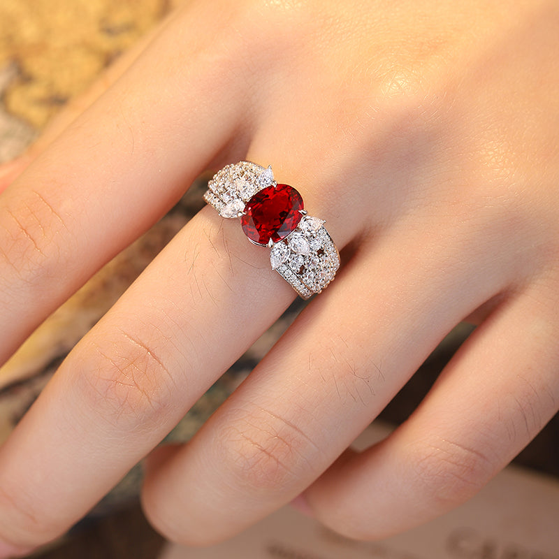 2.565ct Lab Ruby S925 Silver Ring