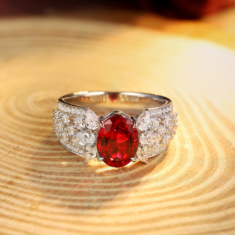 2.565ct Lab Ruby S925 Silver Ring