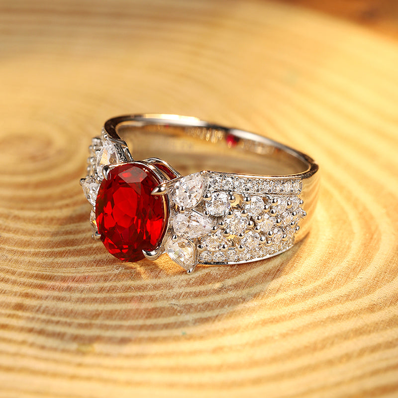 2.565ct Lab Ruby S925 Silver Ring