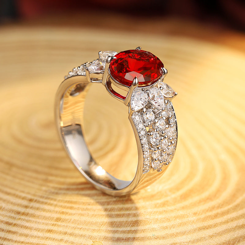 2.565ct Lab Ruby S925 Silver Ring