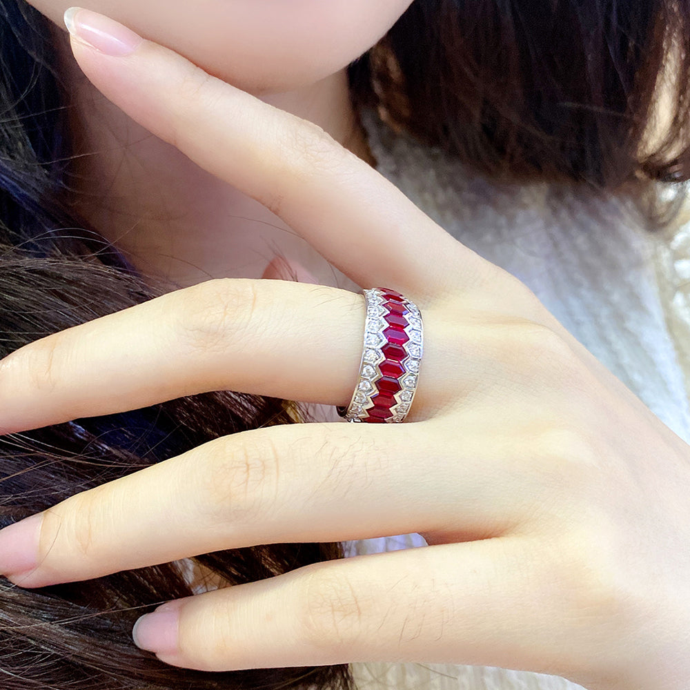 4.1 CTW Lab Grown Rainbow S925 Ring plated