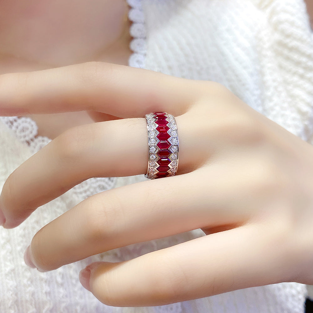 4.1 CTW Lab Grown Rainbow S925 Ring plated