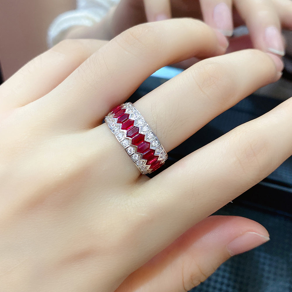 4.1 CTW Lab Grown Rainbow S925 Ring plated