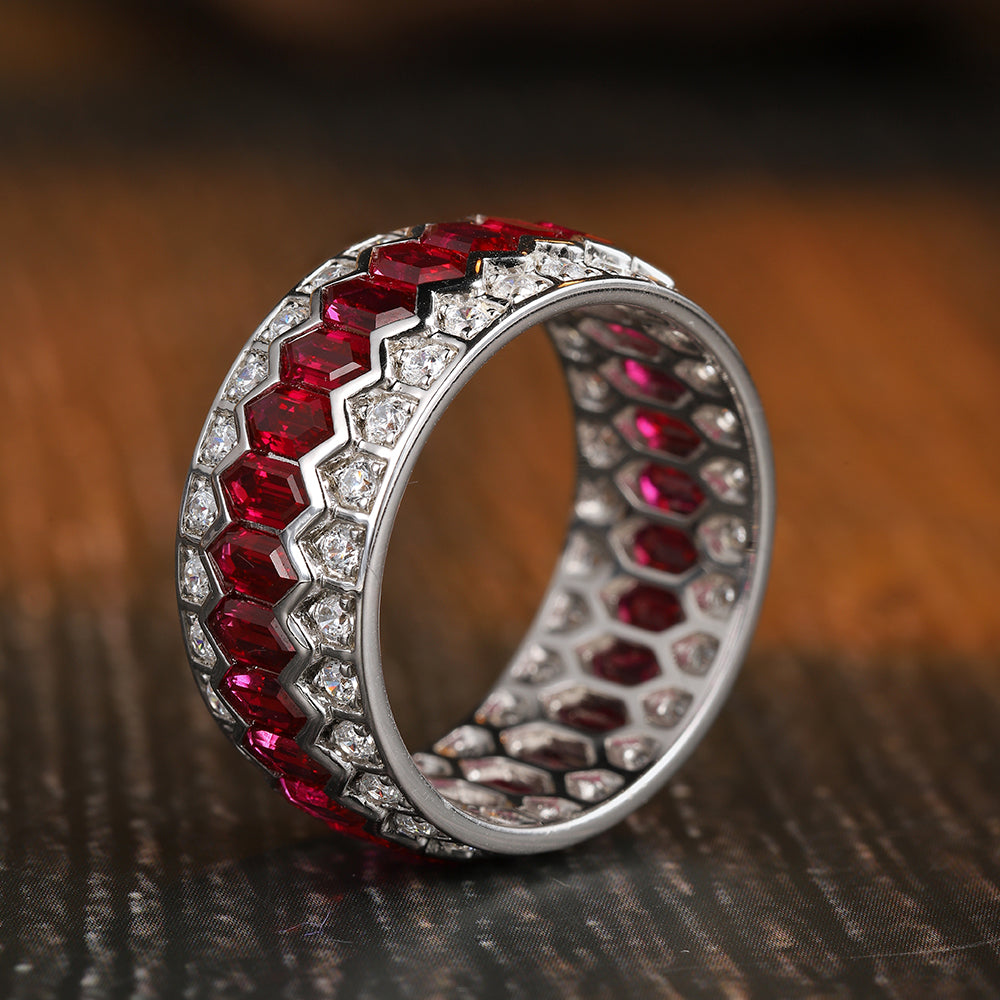 4.1 CTW Lab Grown Rainbow S925 Ring plated