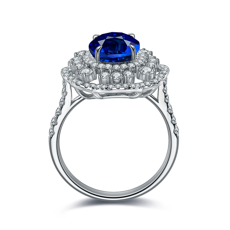 ANSTER JEWELRY 3.81ct Lab Grown Sapphire s925 Ring
