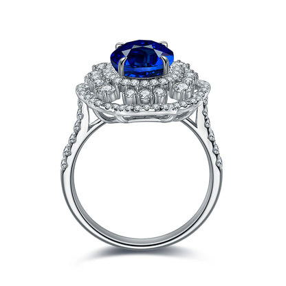 ANSTER JEWELRY 3.81ct Lab Grown Sapphire s925 Ring