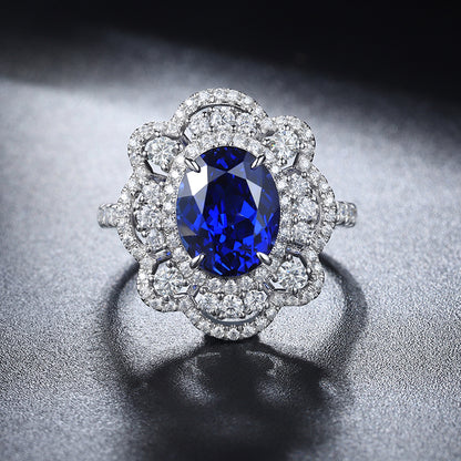 ANSTER JEWELRY 3.81ct Lab Grown Sapphire s925 Ring