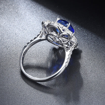 ANSTER JEWELRY 3.81ct Lab Grown Sapphire s925 Ring