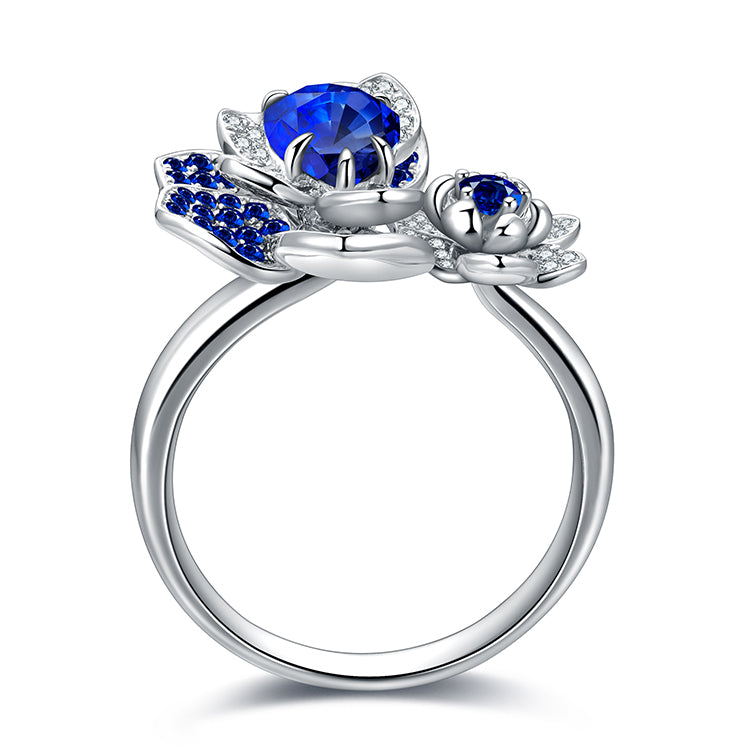 ANSTER JEWELRY 1.46 CTW Pear Lab Grown Sapphire S925 Ring plated